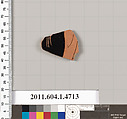 Terracotta fragment of a kylix (drinking cup), Terracotta, Greek, Attic