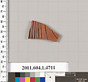 Terracotta fragment of a kylix (drinking cup), Terracotta, Greek, Attic