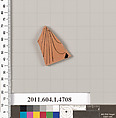 Terracotta fragment of a kylix (drinking cup), Terracotta, Greek, Attic