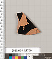 Terracotta fragment of a kylix (drinking cup), Terracotta, Greek, Attic