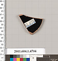 Terracotta fragment of a kylix (drinking cup), Attributed to the Epeleios Painter [DvB], Terracotta, Greek, Attic