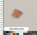 Terracotta fragment of a kylix (drinking cup), Terracotta, Greek, Attic