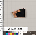 Terracotta fragment of a kylix (drinking cup), Terracotta, Greek, Attic
