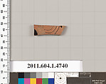 Terracotta fragment of a kylix (drinking cup), Terracotta, Greek, Attic