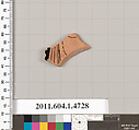Terracotta fragment of a kylix (drinking cup), Terracotta, Greek, Attic