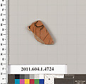 Terracotta fragment of a kylix (drinking cup), Terracotta, Greek, Attic