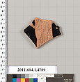 Terracotta fragment of a kylix (drinking cup), Terracotta, Greek, Attic