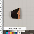 Terracotta fragment of a kylix (drinking cup), Terracotta, Greek, Attic