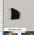 Terracotta fragment of a kylix (drinking cup), Terracotta, Greek, Attic