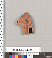 Terracotta fragment of a kylix (drinking cup), Terracotta, Greek, Attic