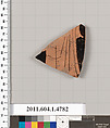 Terracotta fragment of a kylix (drinking cup), Terracotta, Greek, Attic