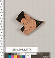 Terracotta fragment of a kylix (drinking cup), Terracotta, Greek, Attic