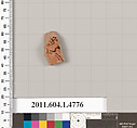 Terracotta fragment of a kylix (drinking cup), Terracotta, Greek, Attic