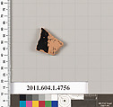 Terracotta fragment of a kylix (drinking cup), Terracotta, Greek, Attic