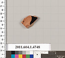 Terracotta fragment of a kylix (drinking cup), Terracotta, Greek, Attic