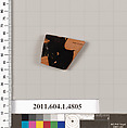 Terracotta fragment of a kylix (drinking cup), Terracotta, Greek, Attic