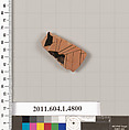 Terracotta fragment of a kylix (drinking cup), Terracotta, Greek, Attic