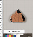Terracotta fragment of a kylix (drinking cup), Terracotta, Greek, Attic