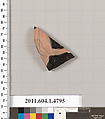 Terracotta fragment of a kylix (drinking cup), Terracotta, Greek, Attic