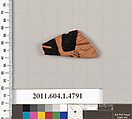 Terracotta fragment of a kylix (drinking cup), Terracotta, Greek, Attic