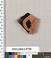 Terracotta fragment of a kylix (drinking cup), Terracotta, Greek, Attic