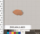 Terracotta fragment of a kylix (drinking cup), Terracotta, Greek, Attic