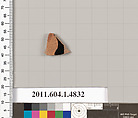 Terracotta fragment of a kylix (drinking cup), Terracotta, Greek, Attic