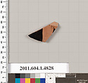 Terracotta fragment of a kylix (drinking cup), Terracotta, Greek, Attic