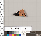 Terracotta fragment of a kylix (drinking cup), Terracotta, Greek, Attic