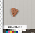 Terracotta fragment of a kylix (drinking cup), Terracotta, Greek, Attic
