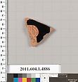 Terracotta fragment of a kylix (drinking cup), Terracotta, Greek, Attic