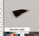 Terracotta fragment of a kylix (drinking cup), Terracotta, Greek, Attic