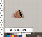 Terracotta fragment of a kylix (drinking cup), Terracotta, Greek, Attic