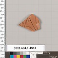 Terracotta fragment of a kylix (drinking cup), Terracotta, Greek, Attic