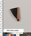 Terracotta fragment of a kylix (drinking cup), Terracotta, Greek, Attic