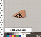 Terracotta fragment of a kylix (drinking cup), Terracotta, Greek, Attic