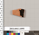 Terracotta fragment of a kylix (drinking cup), Terracotta, Greek, Attic
