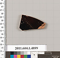Terracotta fragment of a kylix (drinking cup), Terracotta, Greek, Attic