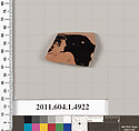 Terracotta rim fragment of a kylix (drinking cup), Terracotta, Greek, Attic