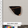 Terracotta rim fragment of a kylix (drinking cup), Terracotta, Greek, Attic