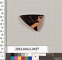 Terracotta rim fragment of a kylix (drinking cup), Terracotta, Greek, Attic
