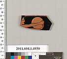 Terracotta rim fragment of a kylix (drinking cup), Terracotta, Greek, Attic