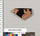 Terracotta rim fragment of a kylix (drinking cup), Terracotta, Greek, Attic