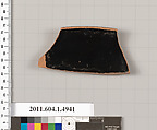 Terracotta rim fragment of a kylix (drinking cup), Terracotta, Greek, Attic
