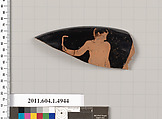 Terracotta rim fragment of a kylix (drinking cup), Terracotta, Greek, Attic