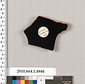 Terracotta fragment of a kylix (drinking cup), Terracotta, Greek, Attic