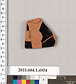 Terracotta fragment of a kylix (drinking cup), Terracotta, Greek, Attic