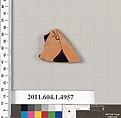 Terracotta fragment of a kylix (drinking cup), Terracotta, Greek, Attic