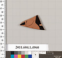 Terracotta fragment of a kylix (drinking cup), Terracotta, Greek, Attic