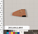 Terracotta fragment of a kylix (drinking cup), Terracotta, Greek, Attic